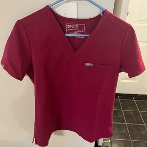 FIGS pink Catarina One-Pocket Scrub Top